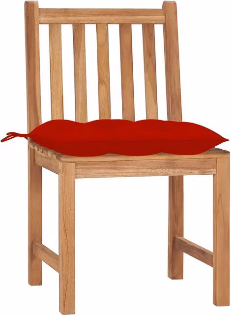 Sedie da Giardino 4 pz con Cuscini in Legno Massello di Teak 3073109