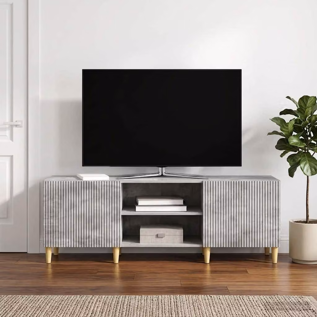 Mobile TV vidaXL moderno in legno ingegnerizzato grigio cemento L: 150 cm, P: 31 cm, H: 50 cm