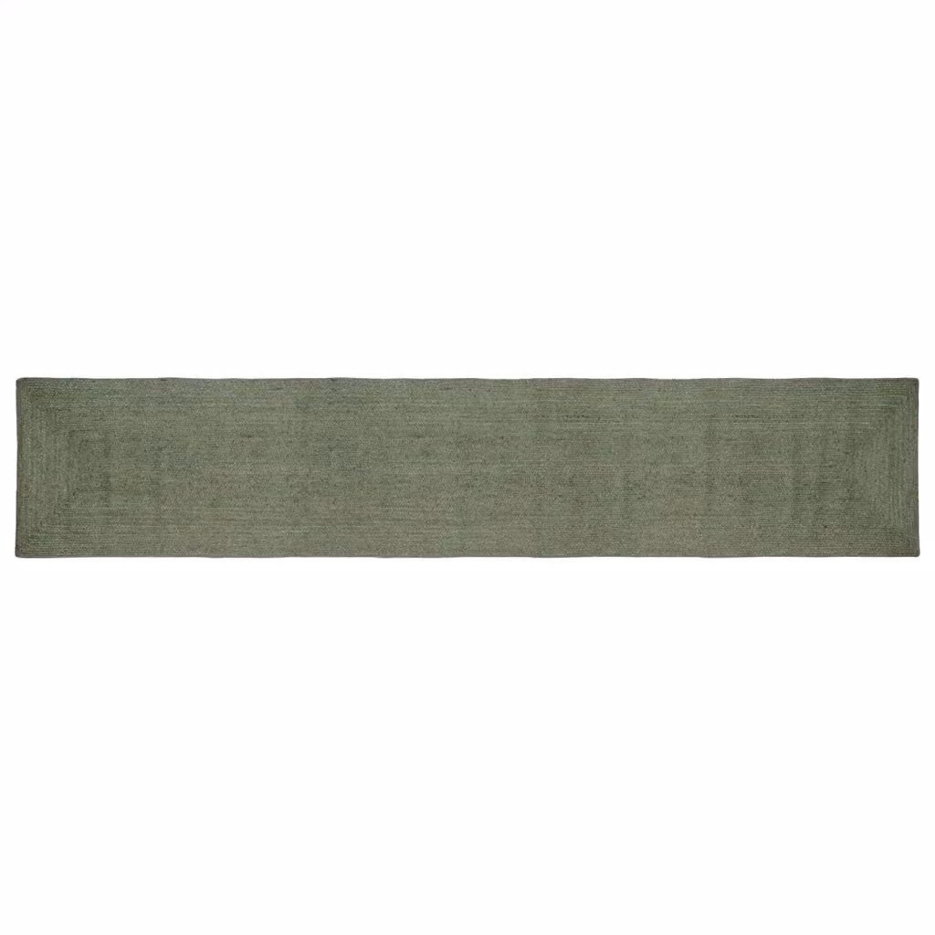 Tappeto rettangolare in juta verde per la tua zona living o ufficio, L 400 cm x P 80 cm – 2
