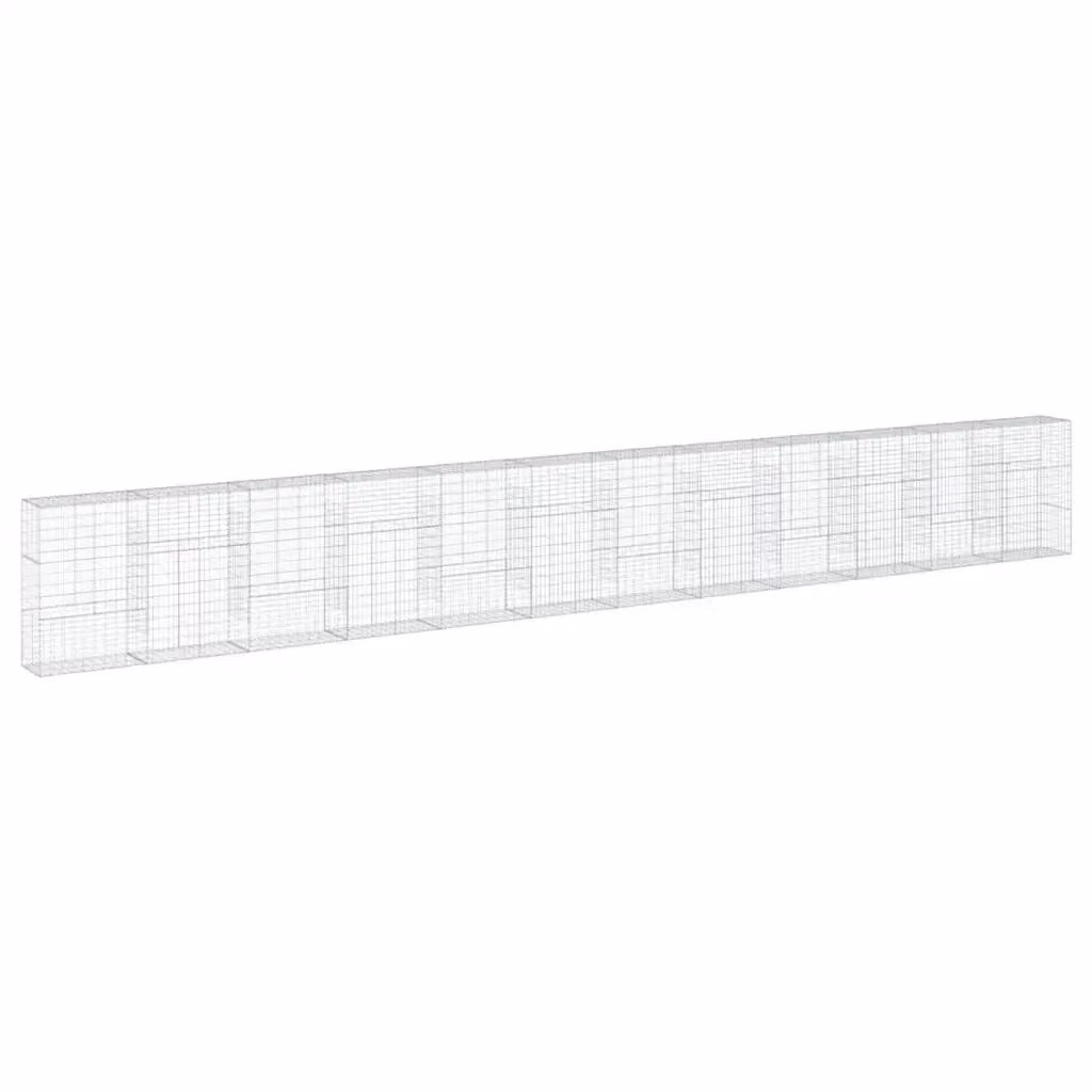 Cesto Gabbione con Copertura Videx in Acciaio Zincato Grigio L: 1200 cm, P: 50 cm, H: 150 cm – 2