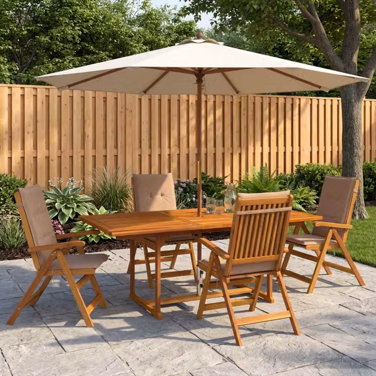 Set da pranzo da giardino vidaXL in legno di acacia naturale composto da 5 pezzi