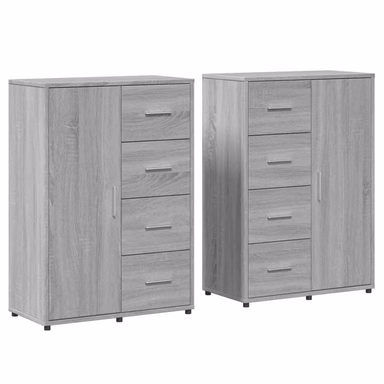 Credenze 2 pz Grigio Sonoma 60x31x84 cm in Legno Multistrato