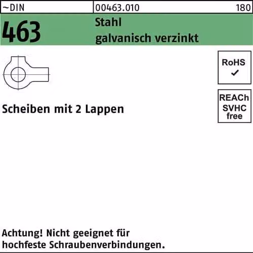 Rondelle Reyher DIN 463 acciaio 40 galv. vz 004630100400000 (25 pezzi)