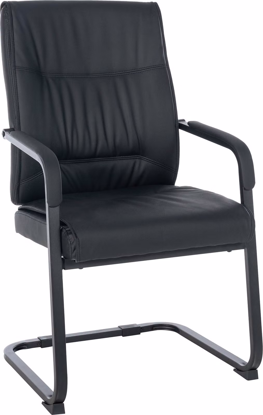 Sedia per visitatori CLP modello XL Anubis, con braccioli, nera/nera