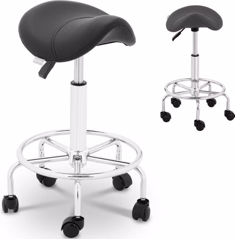 Expondo physa Sgabello a sella - 580 - 740 mm - 150 kg - Nero