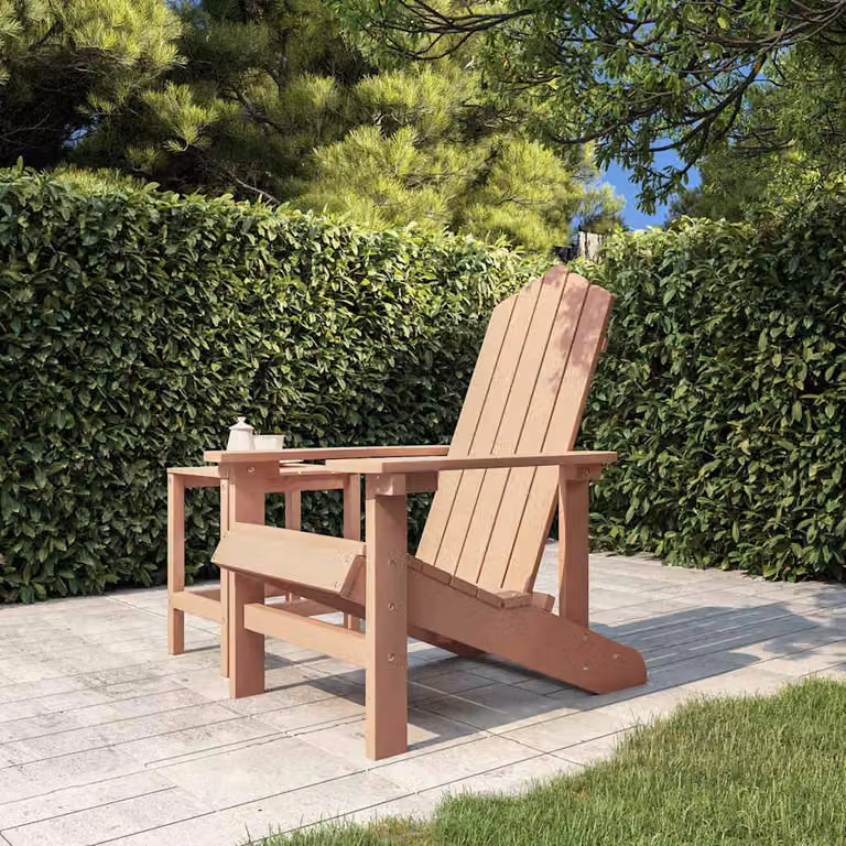 Sedia da giardino Adirondack vidaXL in HDPE marrone con braccioli e resistente ai raggi UV