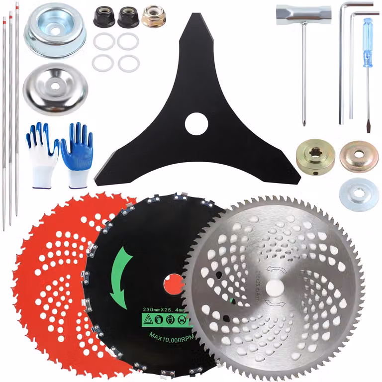 Lame per tagliasiepi, set di 4 pezzi, con 20, 36 e 80 denti, da 23 cm e 25 cm, per tagliasiepi, per la cura del giardino