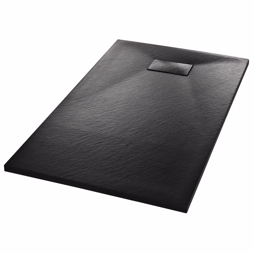 Piatto doccia rettangolare vidaXL in mineral cast nero, L: 120 cm, P: 70 cm, antiscivolo – 2