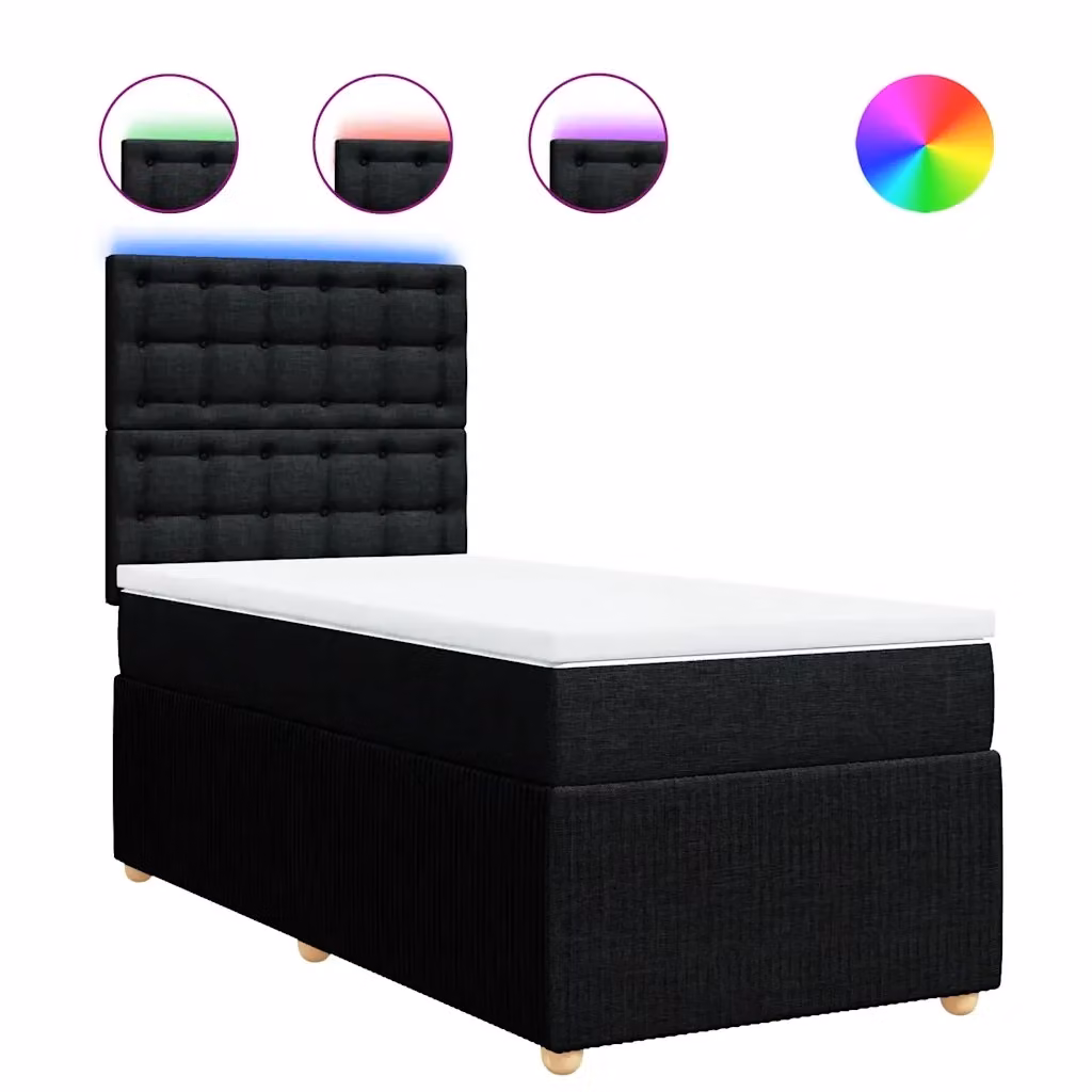 Letto Ibrido con Giroletto a Molle e Materasso vidaXL, Colore Nero e Bianco, L/P/H: 80 x 200 cm – 2