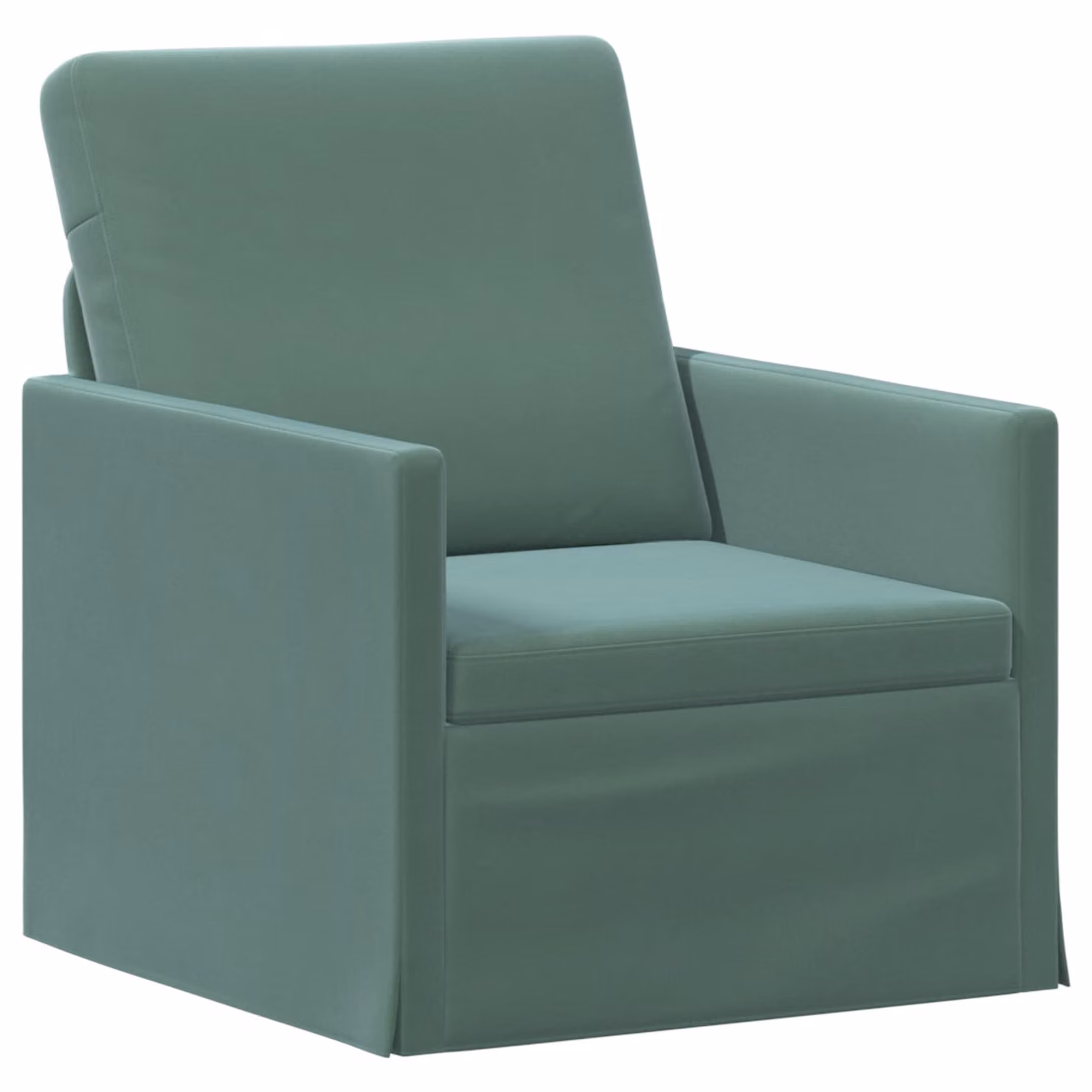Divano Singolo vidaXL in Velluto Verde Mare con Struttura in Metallo L: 70 cm, P: 81 cm, H: 82 cm