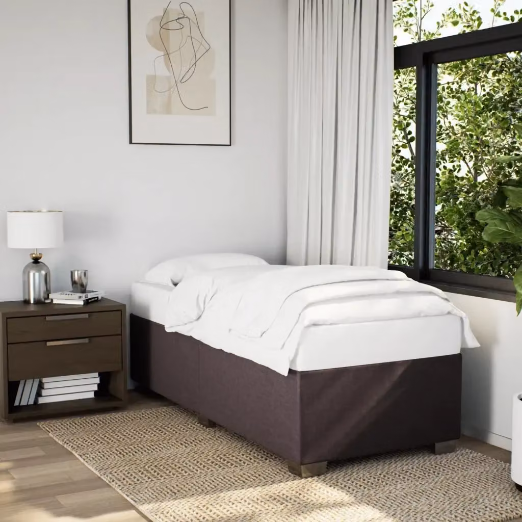 Letto singolo per adulti Design In in tessuto marrone scuro con doghe in legno L: 100 cm, P: 200 cm – 2