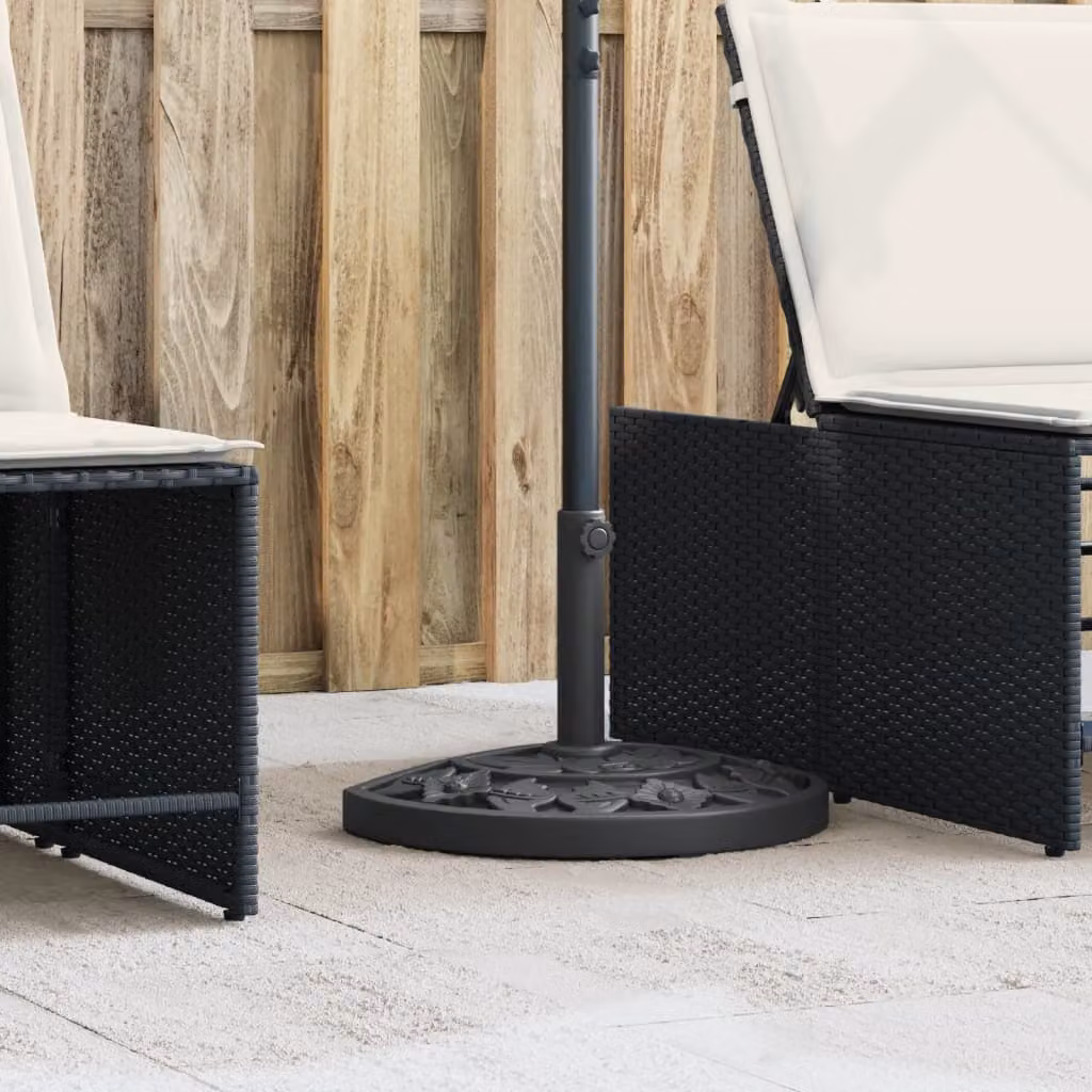 Base per ombrellone vidaXL nera con supporto per pali Ø38/48 mm, peso 9 kg
