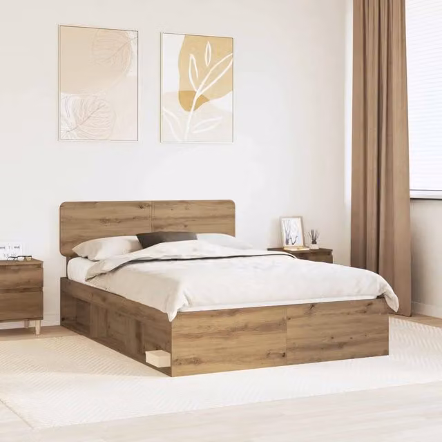 Struttura del letto-Giroletto Rovere Artigianale 140 x 190 cm 746884