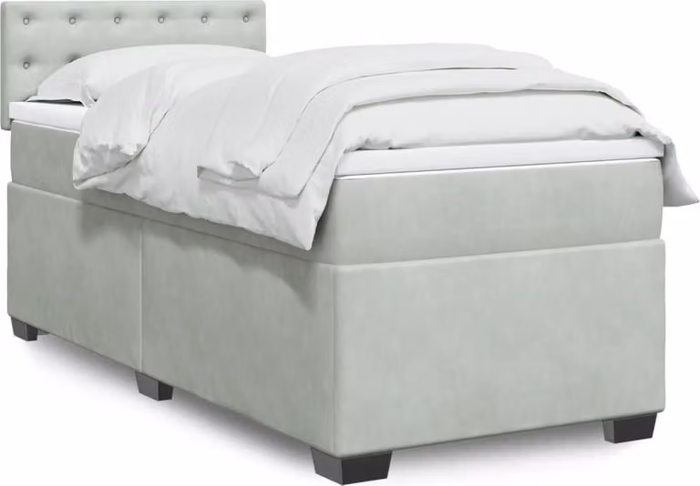 Maison Exclusive - Giroletto a Molle con Materasso Grigio Chiaro 100x200cm Velluto