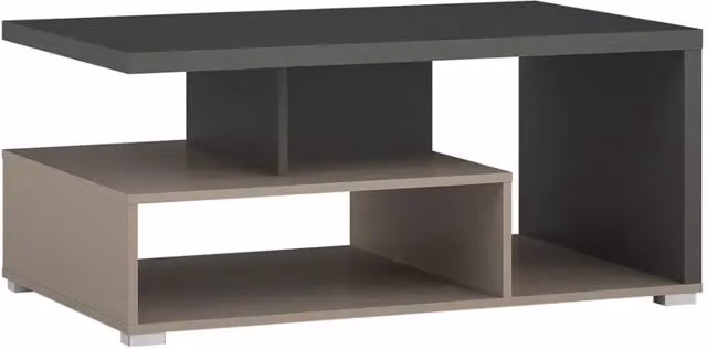 Tavolino basso rettangolare Meublorama con finitura antracite e grigio, design moderno per il tuo soggiorno, L: 100 cm, P: 60 cm, H: 45 cm – 1