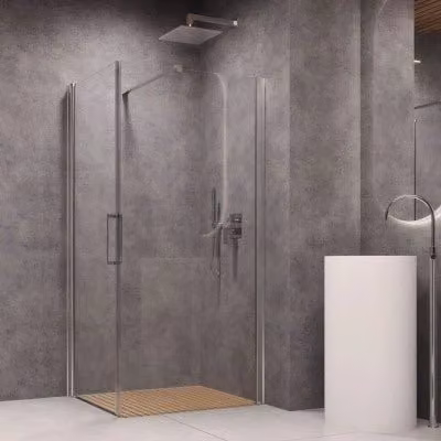 Lato fisso per porta battente briar 6 millimetri chrome per box doccia *** misure 77-80xh195 cm trasparente, confezio...