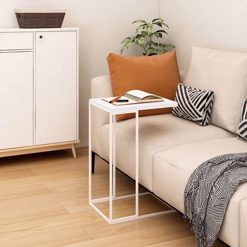 Maison Exclusive - Tavolino bianco 40x30x59 cm Materiale ligneo