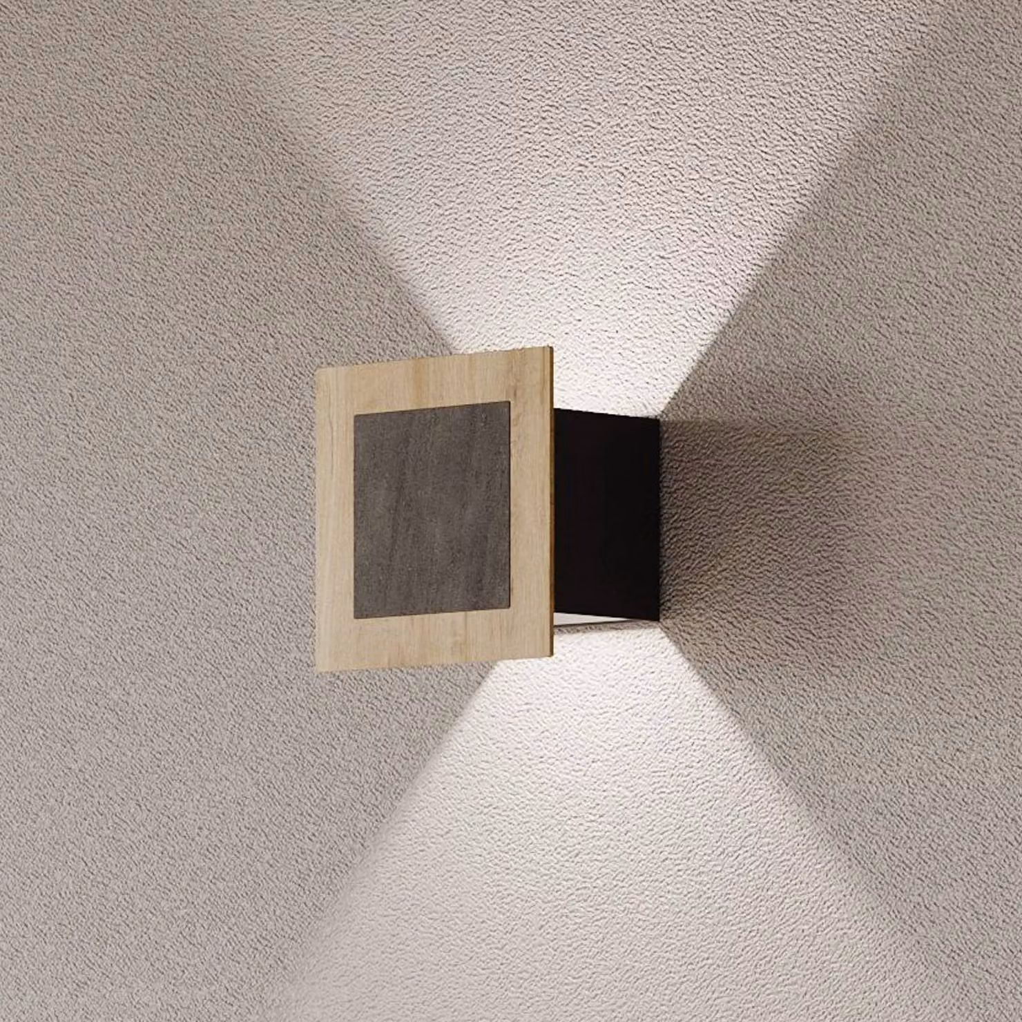 Elobra Applique da parete a LED Chile S, dimmerabile, Legno chiaro, Soggiorno / Sala da pranzo, Legno, Moderno, Applique a LED
