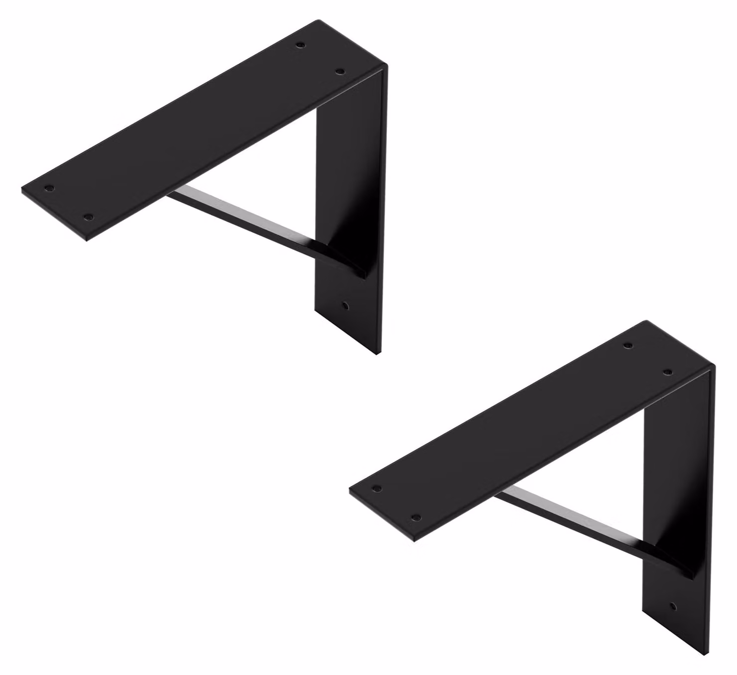 Omgoods - Supporti per mensole neri robusti, 205 mm, set da 2