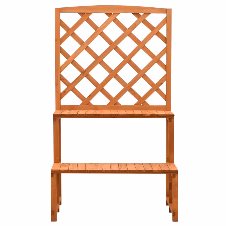 vidaXL Scala a fiore con traliccio arancione 70x42x120cm in legno massiccio di abete