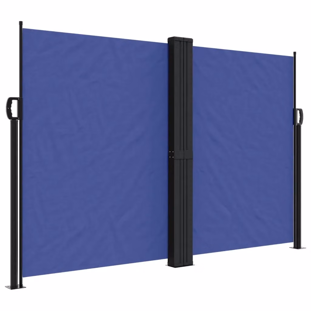 Tenda da sole laterale retrattile vidaXL in poliestere blu con struttura in alluminio L: 1000 cm, H: 160 cm – 2