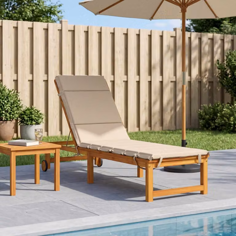 vidaXL Cuscino per Lettino GEMERT Beige con Rivestimento Rimovibile e Resistente ai Raggi UV