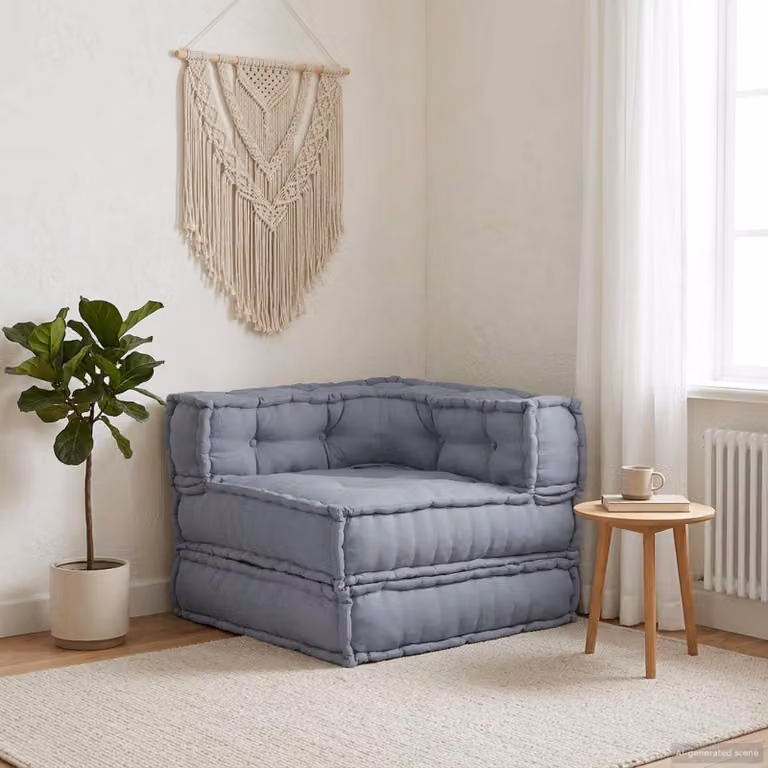 Unità di divano modulare vidaXL in tessuto grigio, L/P/H: 70 x 70 x 56 cm