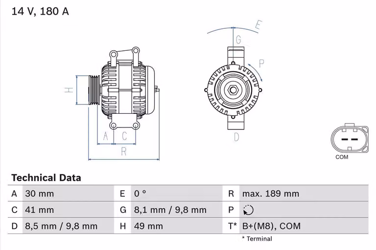 Alternatore Bosch 180A