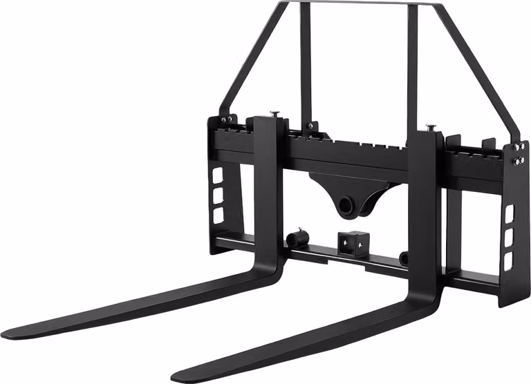 Attacco rapido SucceBuy con portata di 1814 kg, attacco per telaio a forche per pallet con forche lunghe 1065 mm, lame per carrello elevatore, gancio di traino da 50,8 mm e manicotti a lancia, adatto a minipale e trattori