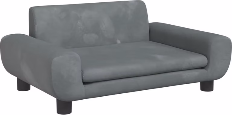 Lettino per Cani Grigio Scuro 70x45x33 cm in Velluto