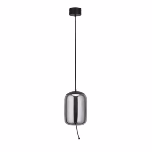 Searchlight Lisbon Sospensione 1 Luce LED, Vetro Nero E Fumé 2700K
