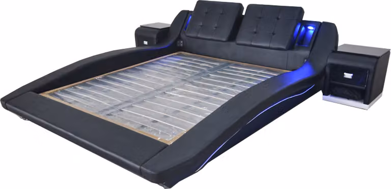 Luxus Leder Design Polster Betten Doppel Bett mit USB Ehe Exclusiv 180x200 cm