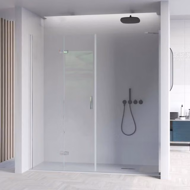 Porta doccia a soffietto senza profili in cristallo 6mm h195 rea, misura 140