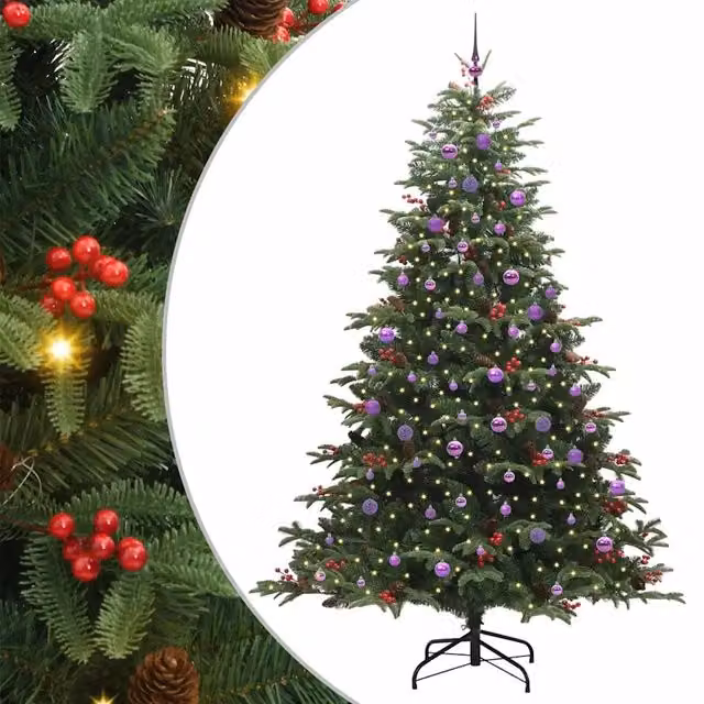 Albero di Natale Artificiale-Albero Natalizio con 300 LED Verde 240 cm 973766