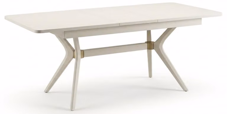 Tavolo da pranzo estendibile, moderno, bianco, in legno e metallo, di grandi dimensioni, per la cucina