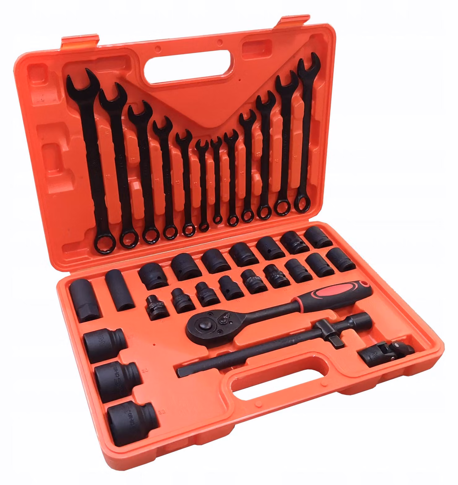 WMC Tools Valigetta portautensili Cassetta portautensili Set di chiavi a bussola 37 pezzi Set di utensili Chiavi combinate