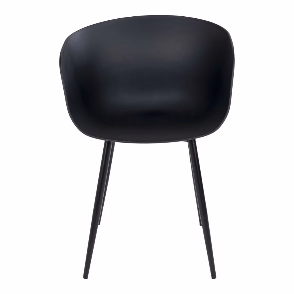 Set di 2 sedie da pranzo Roda Vikasa Home nere con struttura in metallo e seduta in plastica lucida L/P/H: 45 x 55 x 78 cm – 2
