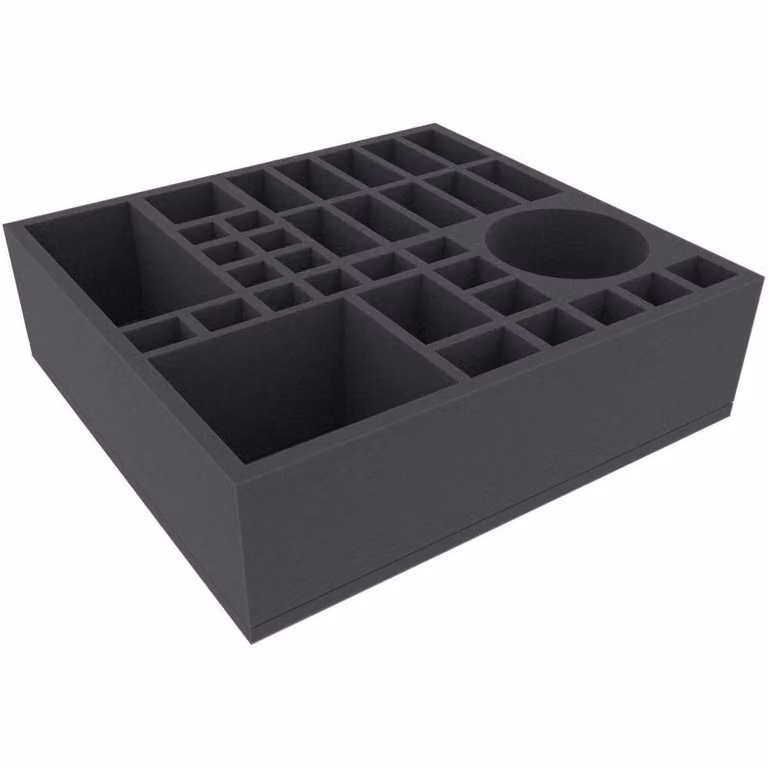 Inserto in schiuma 335x310x95 mm con 34 scomparti per giochi da tavolo