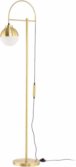 Lampada da terra Lavina in vetro e metallo oro
