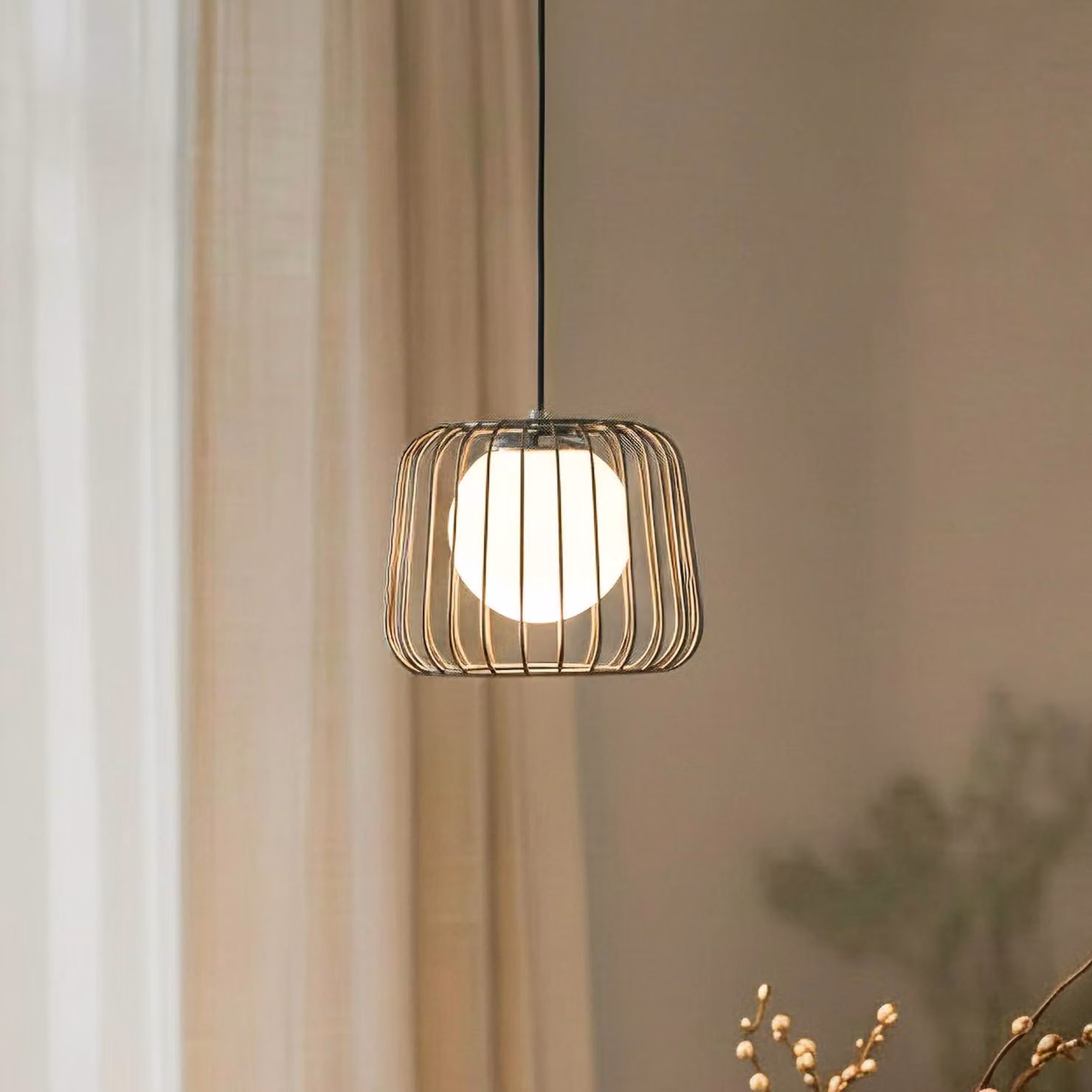 Lampada a sospensione Ladore Lucea, dimmerabile, Nero, Soggiorno / Sala da pranzo, Metallo, Lampada a sospensione