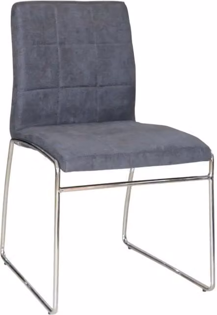 Set di 2 sedie TOBI Meublorama in tessuto grigio e metallo con design minimalista per sala da pranzo e cucina