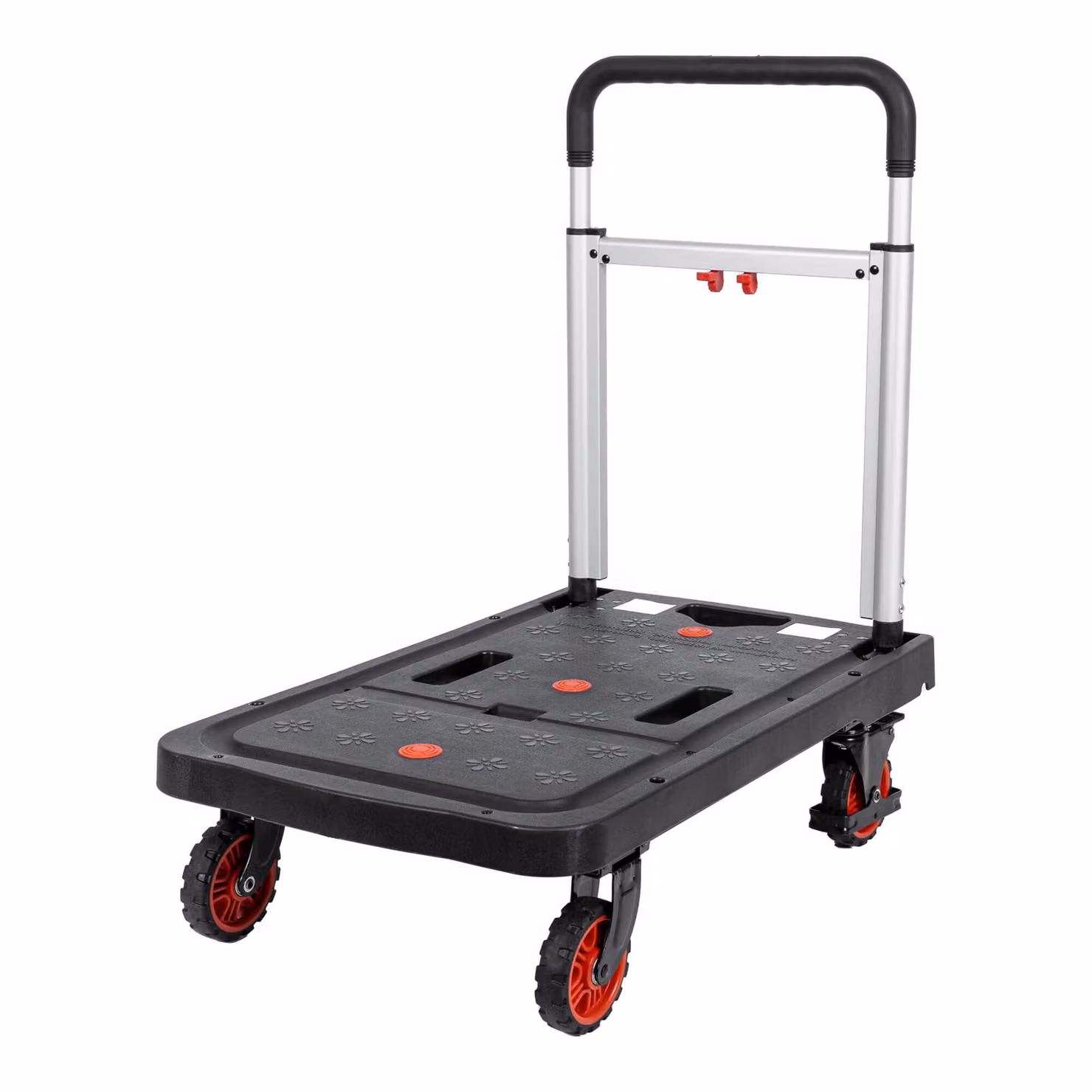 Carrello a piattaforma STIER, carrello, completamente pieghevole, carico massimo 137 kg, 680 x 410 x 920/80 mm, 2 ruote piroettanti e 2 ruote fisse