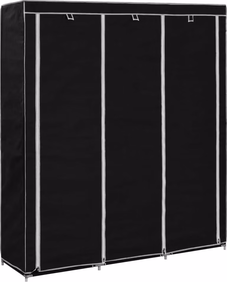 vidaXL Armadio con ripiani aste nero 150x45x175cm in tessuto - Armadio - Armadi - Armadio - Armadi