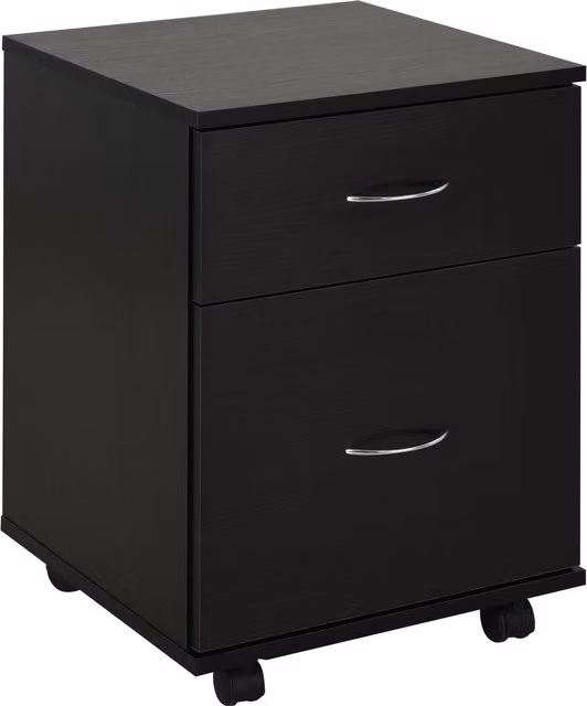 Cassettiera da ufficio salvaspazio HomCom in legno con 4 ruote, Nero, L 41 cm x P 39 cm x H 58 cm