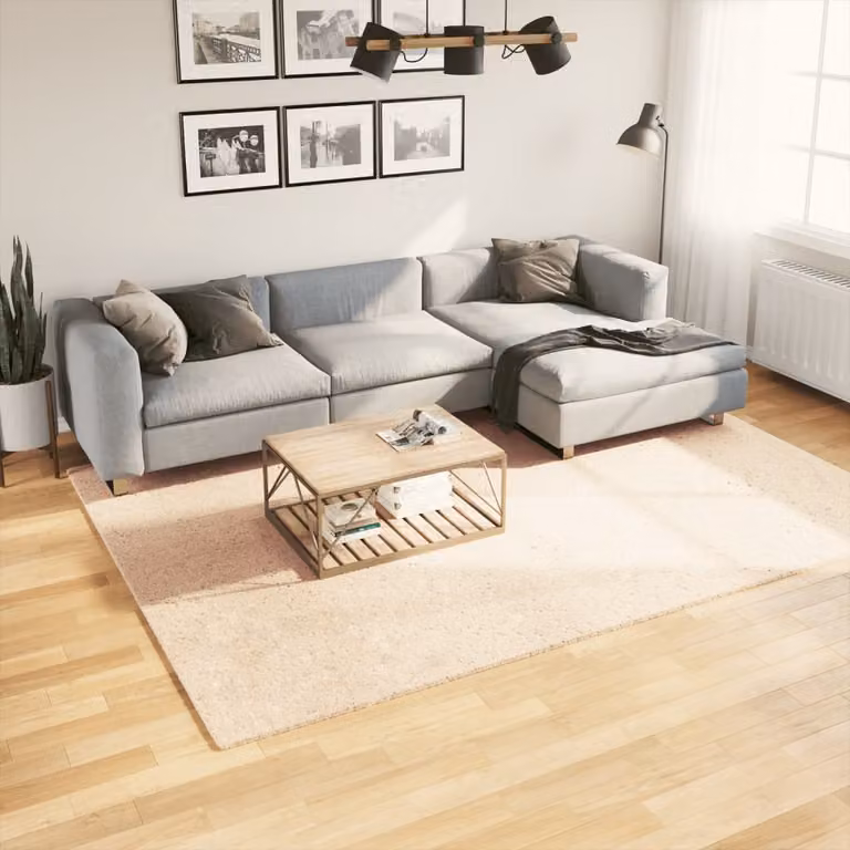 vidaXL Tappeto a Pelo Corto HUARTE Beige, Lavabile e Antiscivolo, L: 200 cm, P: 280 cm