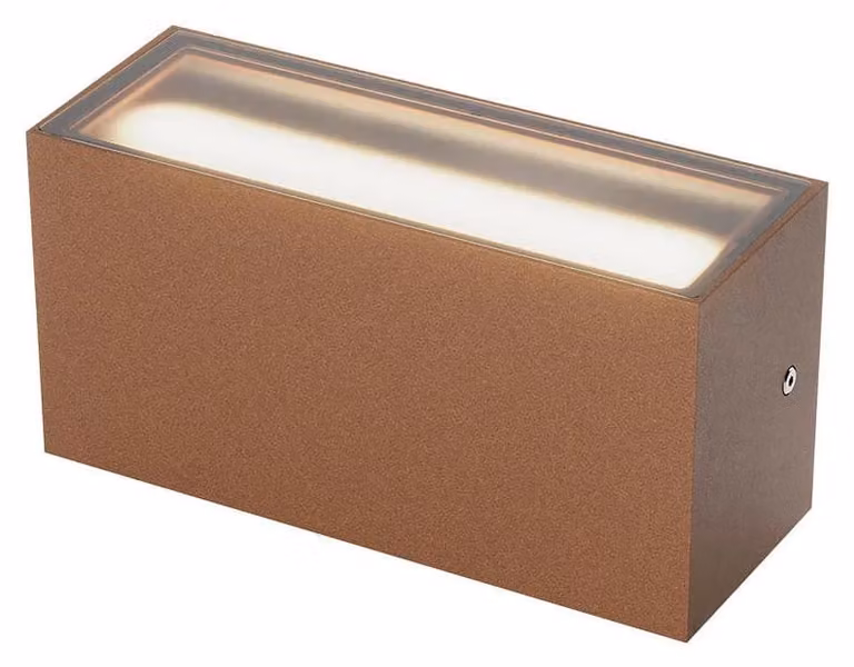 Redo Outdoor LIMAS AP LED – altezza 22 cm, larghezza 9 cm, 24 W - Marrone ruggine, Base: marrone ruggine, Base