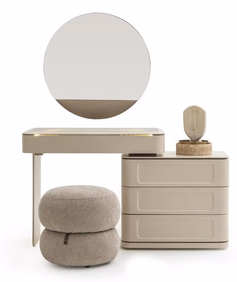 Schminktisch Set Konsole Spiegel Schlafzimmer Kommode Design Hocker Set
