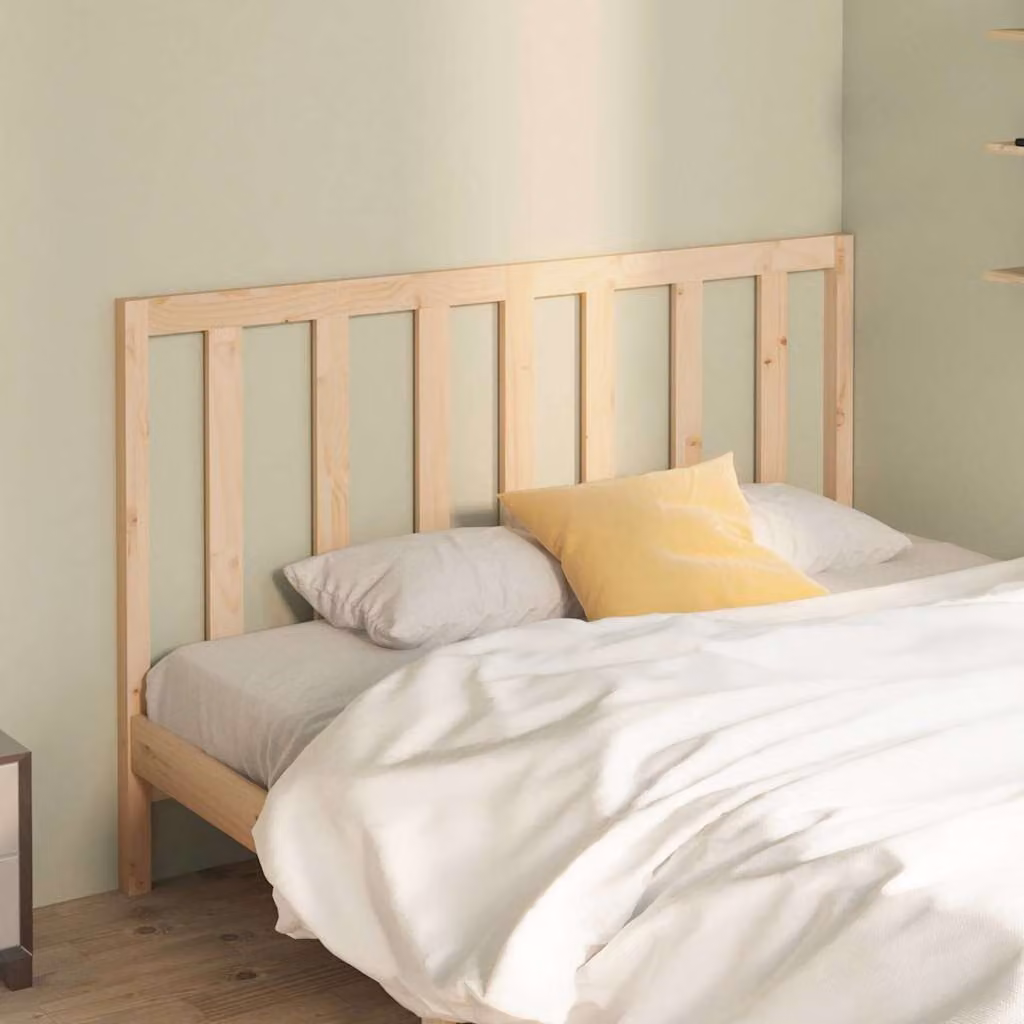 Testiera per letto vidaXL in legno massello di pino, stile rustico, marrone/beige, L: 141 cm, P: 4 cm, H: 100 cm