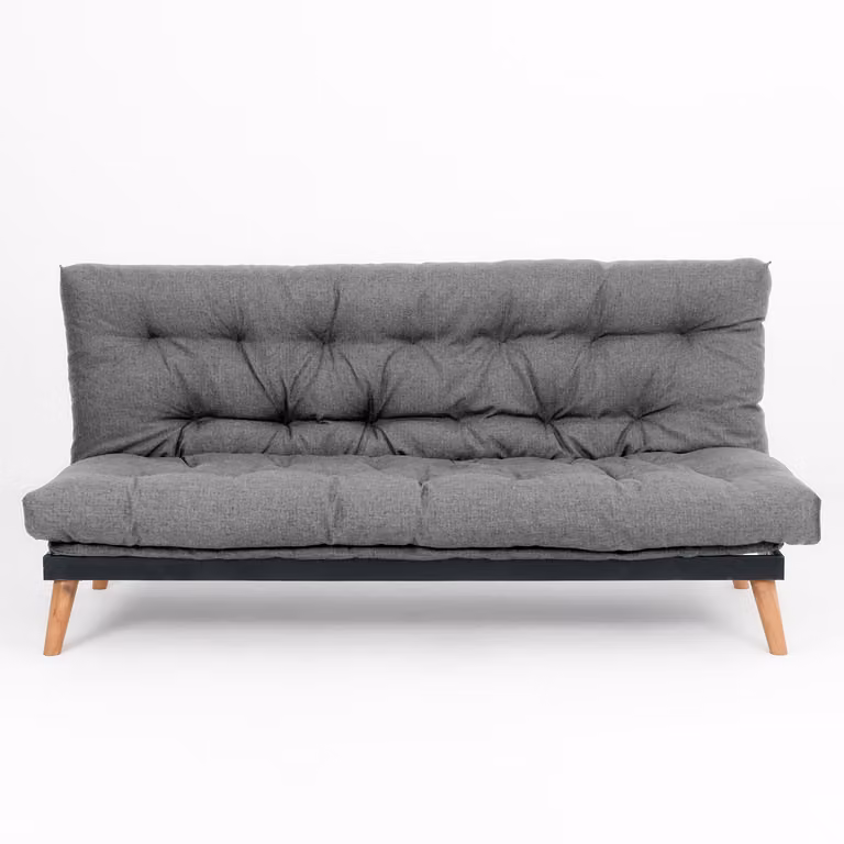 Divano Letto Futon trasformabile in Divano click clack con letto matrimoniale | Sakè Grigio scuro
