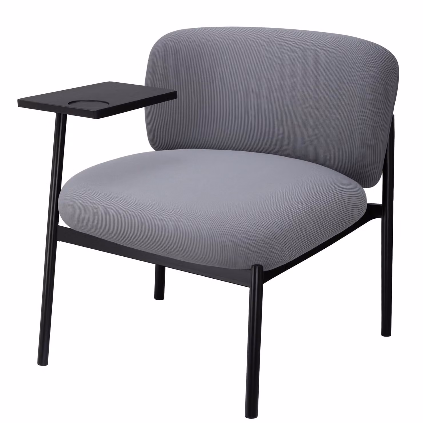 COMHOMA poltrona lounge reclinabile poltrona wing chair moderna, poltrona imbottita con gambe in metallo, divano singolo per soggiorno/camera da letto/giardino, grigio